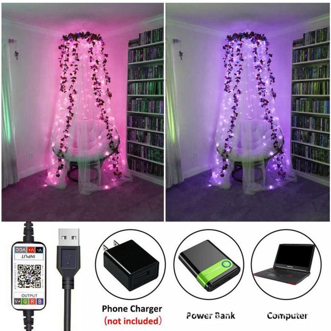 Nueva lámpara impermeable al aire libre de la lámpara USB del cobre del LED con la venta al por mayor decorativa de la secuencia de la lámpara del color de la baja tensión