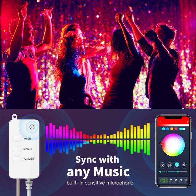 El globo colorido remoto del USB Bluetooth WiFi enciende luces LED decorativas