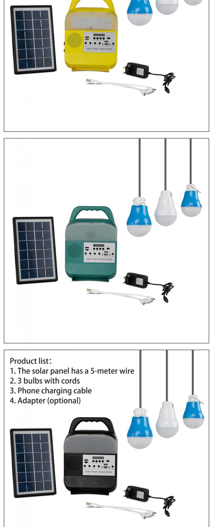 Pequeño sistema de la generación de energía solar que enciende el Presidente portátil del comercio exterior Bluetooth del hogar con la radio