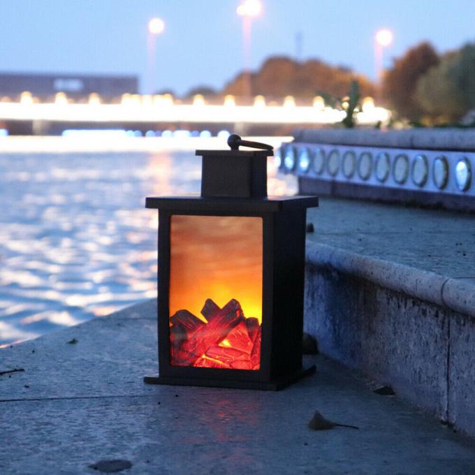 Luz simulada lámparas de la decoración del sitio del patio de la pila AA de la chimenea de la linterna de la llama del LED