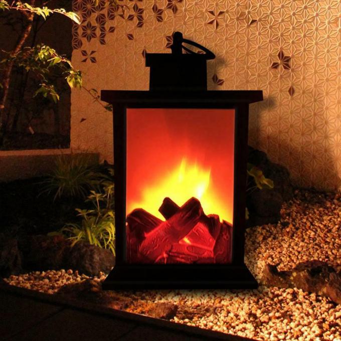 Luz de la decoración de la Navidad de la linterna del efecto LED de la llama del fuego de registro de la lámpara de la chimenea que oscila