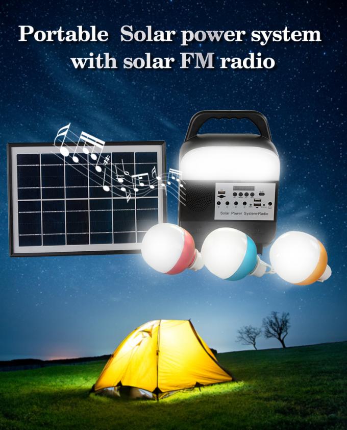 Pequeña lámpara de mano de energía solar del sistema portátil de la generación, usada para acampar, hogar, coche
