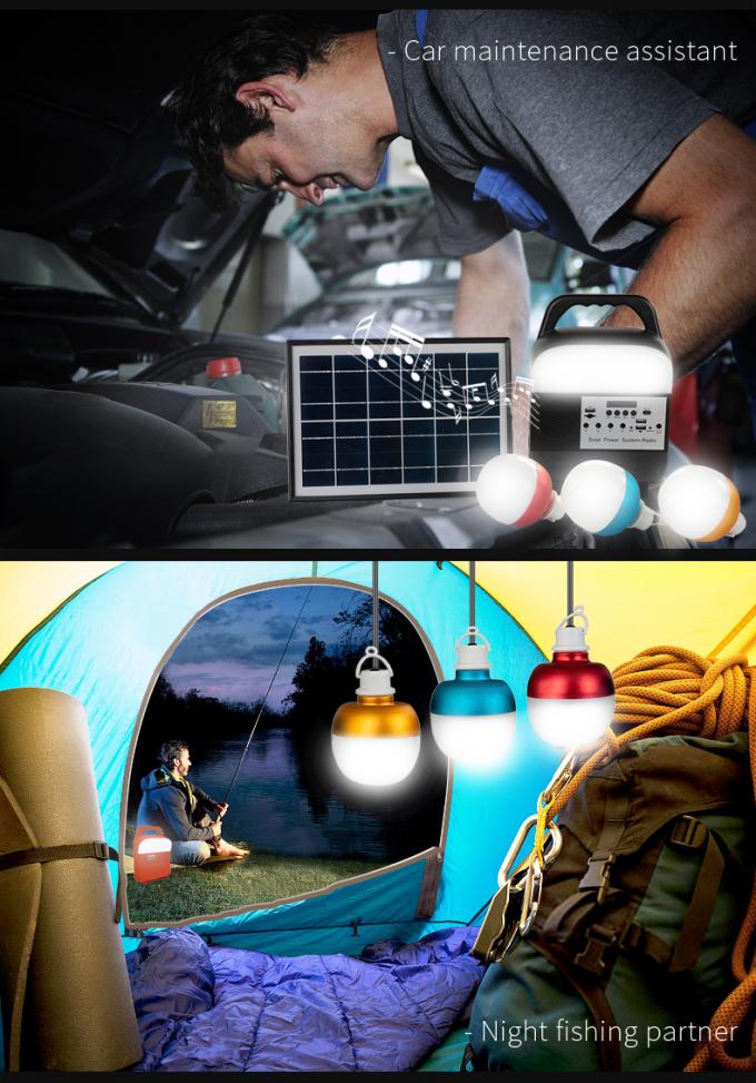 Pequeña lámpara de mano de energía solar del sistema portátil de la generación, usada para acampar, hogar, coche