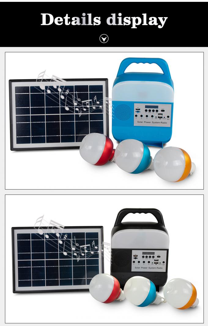 Pequeña lámpara de mano de energía solar del sistema portátil de la generación, usada para acampar, hogar, coche