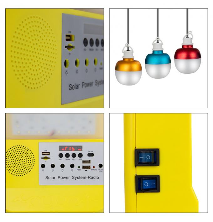Pequeño sistema de iluminación solar con la tarjeta del TF/la radio dual de /FM del jugador Jack/Bluetooth/MP3 del USB