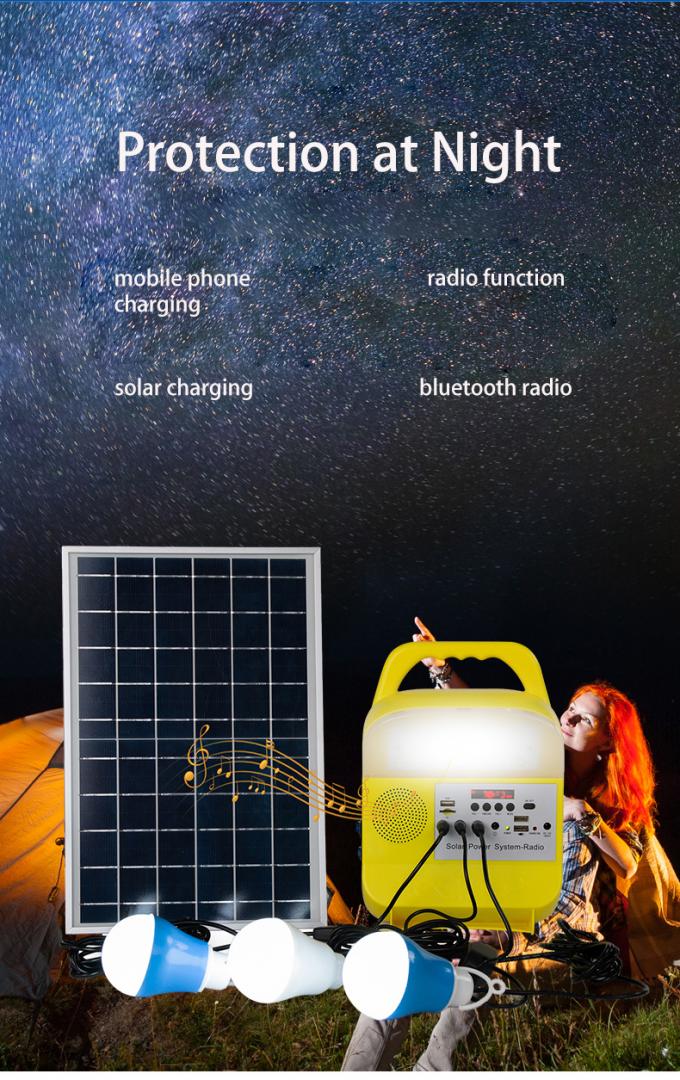 Sistema de iluminación solar con el cargador del teléfono móvil, conveniente portátiles para el hogar y acampar