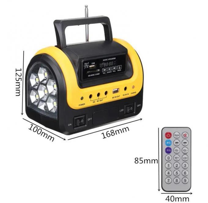 Nueva lámpara solar portátil con la lámpara solar de 3 LED con la luz solar móvil de la carga 5W 6V