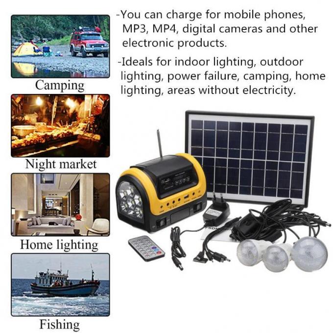 Nueva lámpara solar portátil con la lámpara solar de 3 LED con la luz solar móvil de la carga 5W 6V
