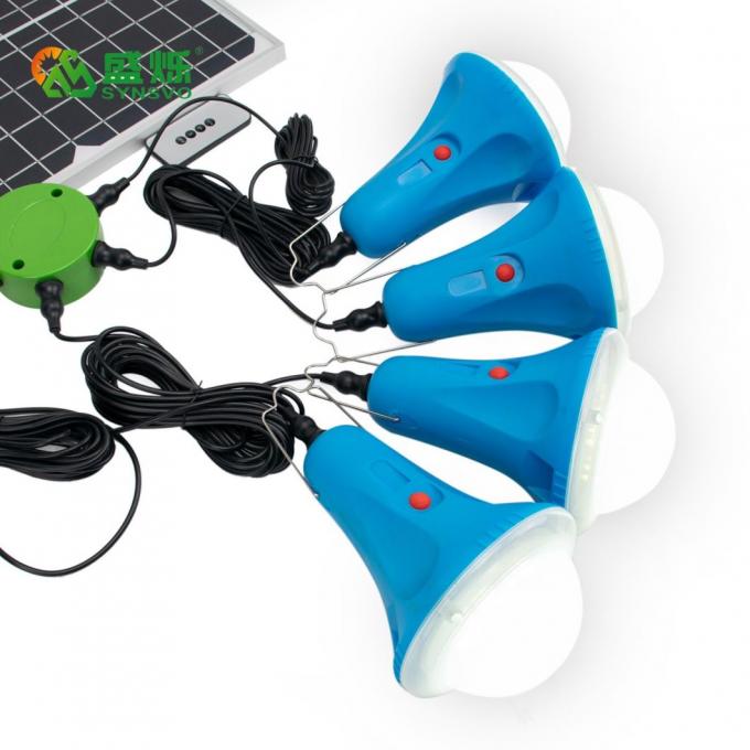 sistema de iluminación casero solar de 30W 25W con las lámparas solares incorporadas 5200mAh de las lámparas de 4PCS LED