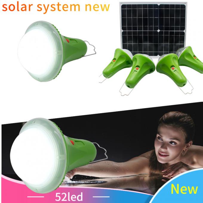 sistema de iluminación casero solar de 30W 25W con las lámparas solares incorporadas 5200mAh de las lámparas de 4PCS LED