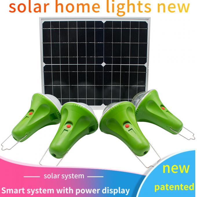 sistema de iluminación casero solar de 30W 25W con las lámparas solares incorporadas 5200mAh de las lámparas de 4PCS LED