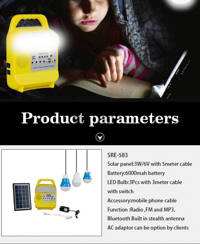 Luz solar de iluminación casera del producto 5V Kit Power System Radio 3W 5W 10W de la fábrica de China