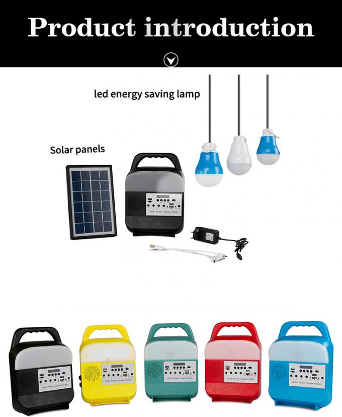 Luz solar de iluminación casera del producto 5V Kit Power System Radio 3W 5W 10W de la fábrica de China