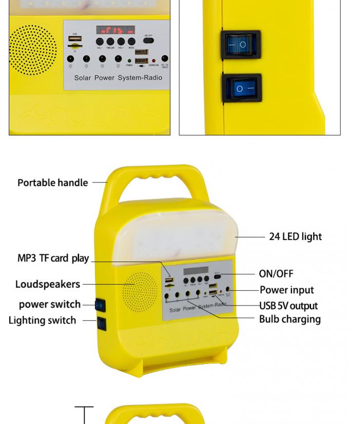 Luz solar de iluminación casera del producto 5V Kit Power System Radio 3W 5W 10W de la fábrica de China
