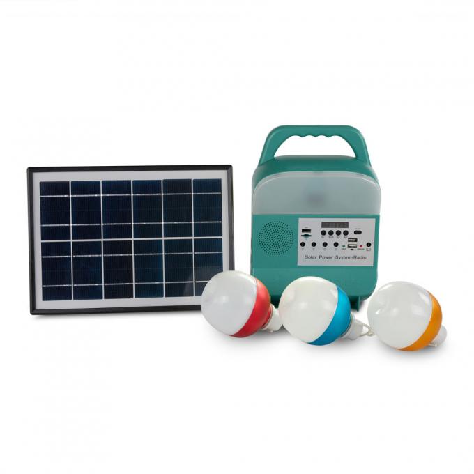 12W equipo portátil del sistema de iluminación de la energía solar de los bulbos del panel solar 4 LED para el hogar con el teléfono móvil que encarga del soporte