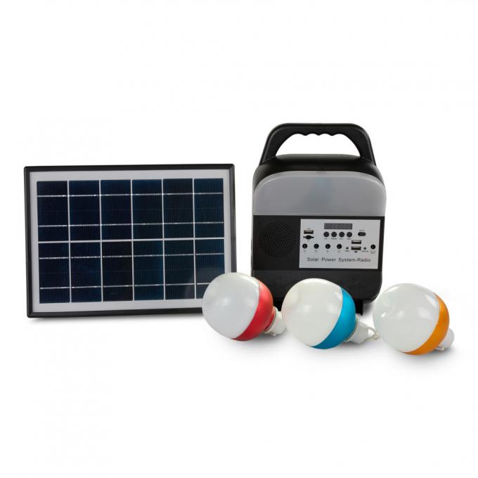 12W equipo portátil del sistema de iluminación de la energía solar de los bulbos del panel solar 4 LED para el hogar con el teléfono móvil que encarga del soporte