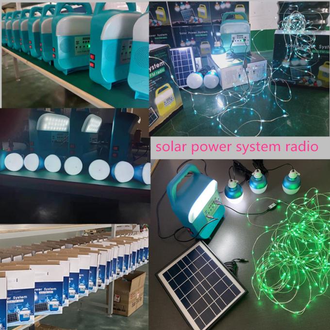 12W equipo portátil del sistema de iluminación de la energía solar de los bulbos del panel solar 4 LED para el hogar con el teléfono móvil que encarga del soporte