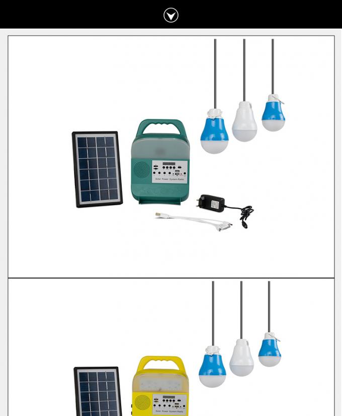 Lámpara de carga del teléfono móvil del sistema de iluminación de la energía solar USB con la lámpara móvil de radio del poder