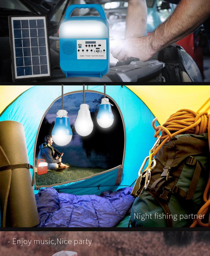 Pequeño sistema de iluminación solar para la lámpara móvil al aire libre casera del coche de la fuente de alimentación que acampa