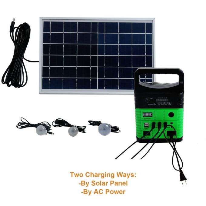 Equipo solar de la radio solar de FM de la luz casera solar Kit Global Sunrise Lights de la Sistema Solar 10W de la rejilla 1