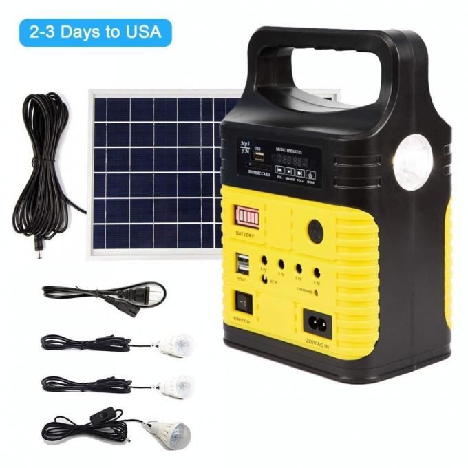 Equipo solar de la radio solar de FM de la luz casera solar Kit Global Sunrise Lights de la Sistema Solar 10W de la rejilla 3