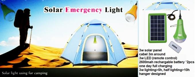 Lámpara recargable solar solar del sistema de energía de la energía 475lum con el eje de 6 agujeros