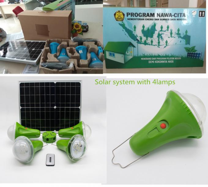 Lámpara recargable solar solar del sistema de energía de la energía 475lum con el eje de 6 agujeros
