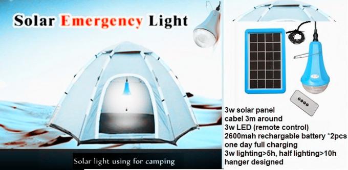 Lámpara recargable solar solar del sistema de energía de la energía 475lum con el eje de 6 agujeros