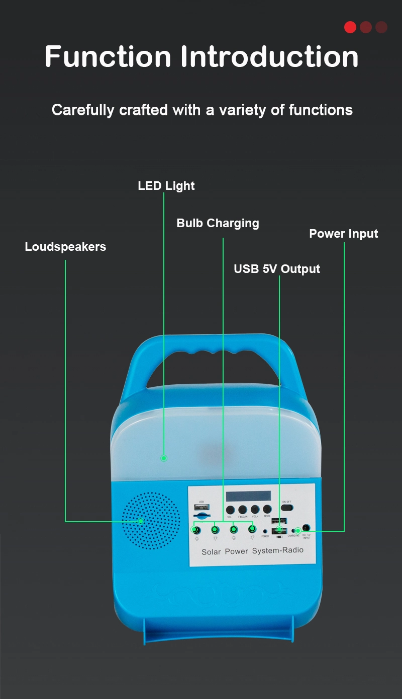 Iluminación de la producción de energía espera de la emergencia portátil de luz solar de la pequeña estación de la energía solar de la rejilla