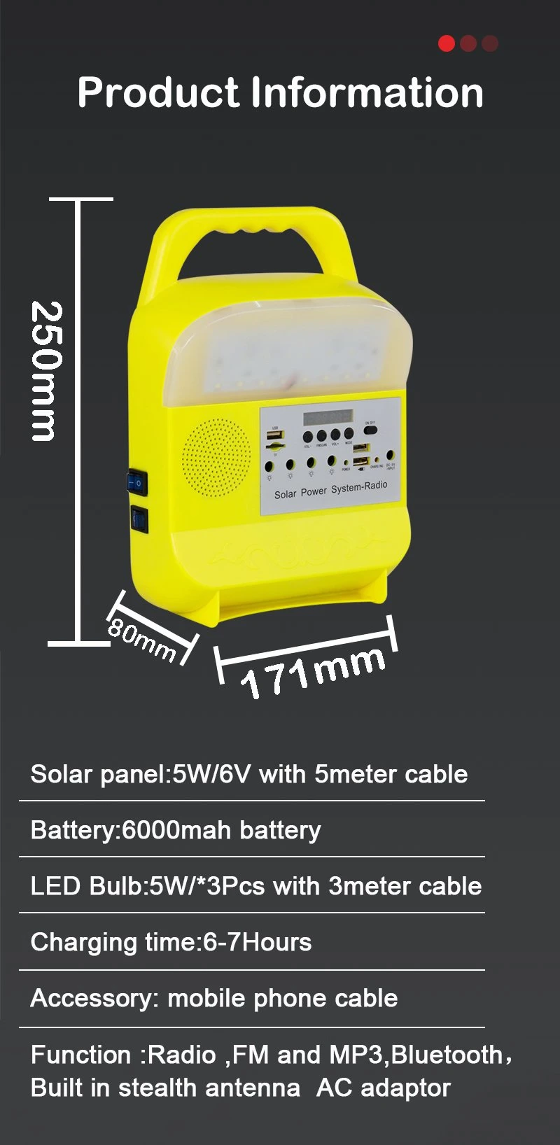 Iluminación de la producción de energía espera de la emergencia portátil de luz solar de la pequeña estación de la energía solar de la rejilla