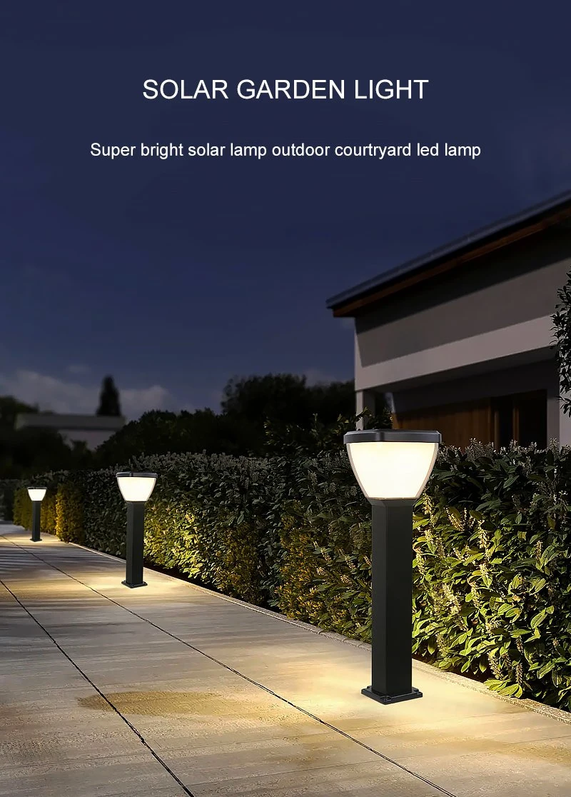Luz al aire libre accionada solar del pilar de la puerta de Solar LED de la cerca de la yarda de la prenda impermeable de la lámpara de detección para la luz solar del jardín