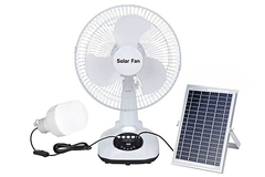 Fan eléctrica al aire libre solar portátil para el banco de carga del poder de la tabla que acampa 12 pulgadas