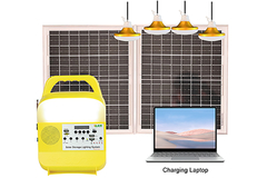 Energía renovable de sistema casera solar del almacenamiento de energía de la batería 818 y productos verdes con la luz y la fan