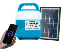 SRE-583 Generador de sistema de energía solar para el hogar fuera de la red con banco de energía y linterna